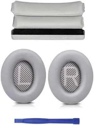 High-Quality Ear Pads Cushion Headband for QC35/QC35ii Headset Sponge Ear Pads(Gray)