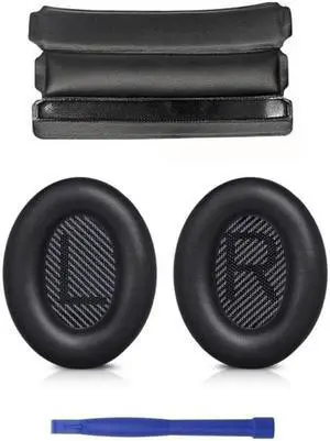 High-Quality Ear Pads Cushion Headband for QC35/QC35ii Headset Sponge Ear Pads(Black)