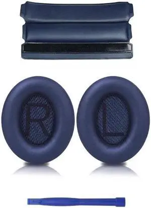 High-Quality Ear Pads Cushion Headband for QC35/QC35ii Headset Sponge Ear Pads(Navy Blue)