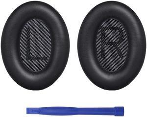 Soft Ear Pads Cushions for QC35 QC15 QC25 Headsets Earpads Replacements(LR black pad)
(Black)