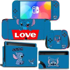 Stitch Skin Cute Full Sticker Decal for Switch Console  Controller Dock Skin Vinyl Protective Film(1600)
