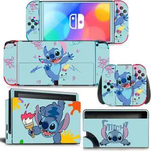 Stitch Skin Cute Full Sticker Decal for Switch Console  Controller Dock Skin Vinyl Protective Film(1604)