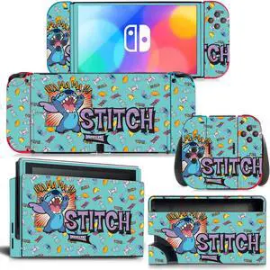 Stitch Skin Cute Full Sticker Decal for Switch Console  Controller Dock Skin Vinyl Protective Film(1601)
