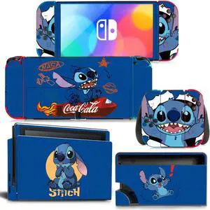Stitch Skin Cute Full Sticker Decal for Switch Console  Controller Dock Skin Vinyl Protective Film(1606)