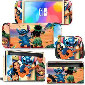 Stitch Skin Cute Full Sticker Decal for Switch Console  Controller Dock Skin Vinyl Protective Film(1607)
