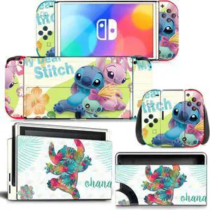 Stitch Skin Cute Full Sticker Decal for Switch Console  Controller Dock Skin Vinyl Protective Film(1608)