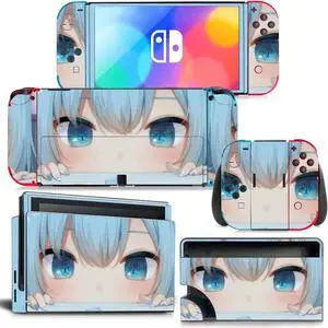 Cartoon Girl Skin Full Sticker Decal for Switch NSConsole  Controller Dock Skin Vinyl Protective Film(1710)