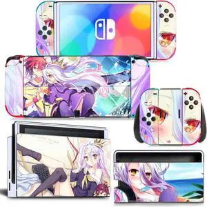 Cartoon Girl Skin Full Sticker Decal for Switch NSConsole  Controller Dock Skin Vinyl Protective Film(1711)