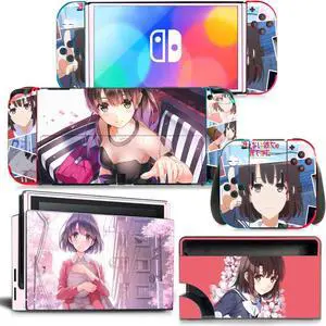 Cartoon Girl Skin Full Sticker Decal for Switch NSConsole  Controller Dock Skin Vinyl Protective Film(1709)