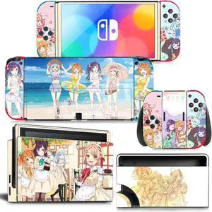 Cartoon Girl Skin Full Sticker Decal for Switch NSConsole  Controller Dock Skin Vinyl Protective Film(1713)