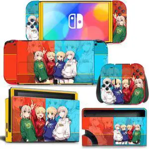 Cartoon Girl Skin Full Sticker Decal for Switch NSConsole  Controller Dock Skin Vinyl Protective Film(1716)