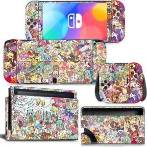 Japanese Girl Cartoon Skin Sticker Decal for Switch NSConsole  Controller Dock Skin Vinyl Protective Film(1437)