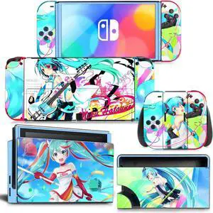 Japanese Girl Cartoon Skin Sticker Decal for Switch NSConsole  Controller Dock Skin Vinyl Protective Film(1437)