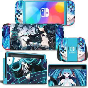 Japanese Girl Cartoon Skin Sticker Decal for Switch NSConsole  Controller Dock Skin Vinyl Protective Film(1437)