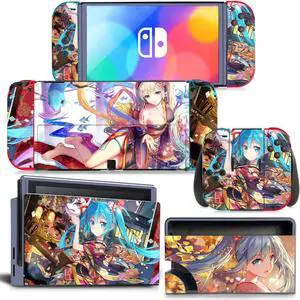 Japanese Girl Cartoon Skin Sticker Decal for Switch NSConsole  Controller Dock Skin Vinyl Protective Film(1437)