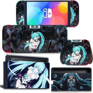 Japanese Girl Cartoon Skin Sticker Decal for Switch NSConsole  Controller Dock Skin Vinyl Protective Film(1437)