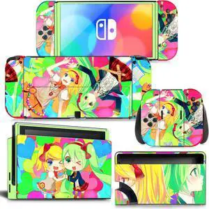 Japanese Girl Cartoon Skin Sticker Decal for Switch NSConsole  Controller Dock Skin Vinyl Protective Film(1437)