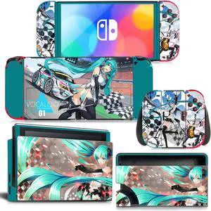 Japanese Girl Cartoon Skin Sticker Decal for Switch NSConsole  Controller Dock Skin Vinyl Protective Film(1437)