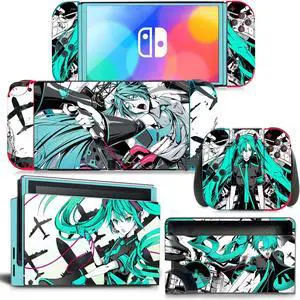 Japanese Girl Cartoon Skin Sticker Decal for Switch NSConsole  Controller Dock Skin Vinyl Protective Film(1437)