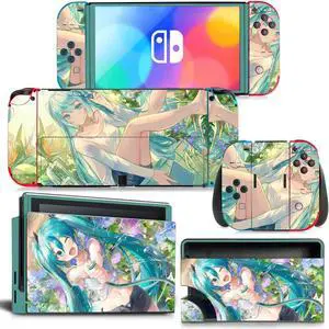 Japanese Girl Cartoon Skin Sticker Decal for Switch NSConsole  Controller Dock Skin Vinyl Protective Film(1437)