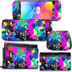 Printing Skin Sticker Decal for Switch NSConsole  Controller Dock Skin Vinyl Protective Film Para Coque(1234)