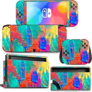 Printing Skin Sticker Decal for Switch NSConsole  Controller Dock Skin Vinyl Protective Film Para Coque(1234)