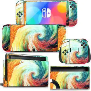 Printing Skin Sticker Decal for Switch NSConsole  Controller Dock Skin Vinyl Protective Film Para Coque(1234)