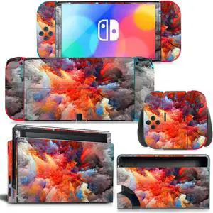Printing Skin Sticker Decal for Switch NSConsole  Controller Dock Skin Vinyl Protective Film Para Coque(1234)