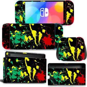 Printing Skin Sticker Decal for Switch NSConsole  Controller Dock Skin Vinyl Protective Film Para Coque(1234)