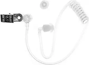 Coil Acoustic Air Tube With Metal Clip Replacement For Radio Earpiece Headset