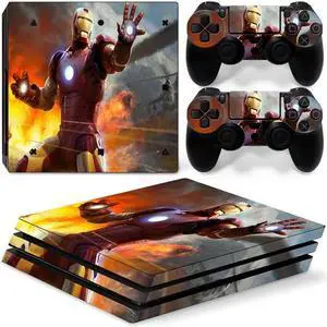 Iron Man Vinyl Skin Sticker for PS4 Pro Console 2 Controllers Decal Film Para Game Accessories(TN-P4Pro-0978)