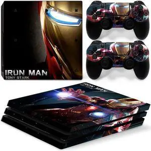 Iron Man Vinyl Skin Sticker for PS4 Pro Console 2 Controllers Decal Film Para Game Accessories(TN-P4Pro-0983)