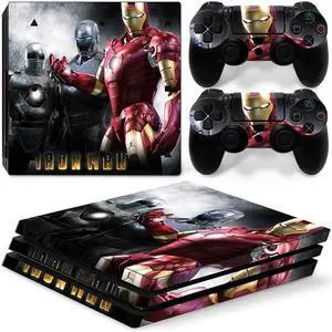 Iron Man Vinyl Skin Sticker for PS4 Pro Console 2 Controllers Decal Film Para Game Accessories(TN-P4Pro-0981)