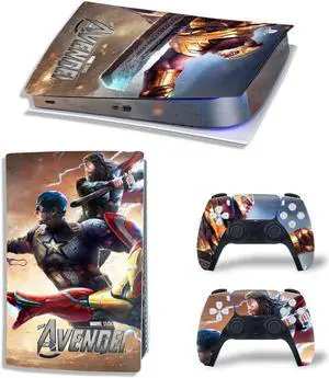 Captain America PS5 Digital Edition Skin Sticker Decal for PS5Console 2 Controllers PS5 Sticker Vinyl(TN-PS5Digital-2258)