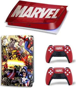 Captain America PS5 Digital Edition Skin Sticker Decal for PS5Console 2 Controllers PS5 Sticker Vinyl(TN-PS5Digital-2258)