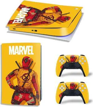 Deadpool PS5 Digital Edition Skin Sticker Decal for PS5Console and 2 Controllers PS5 Skin Sticker Vinyl(TN-PS5Digital-4802)