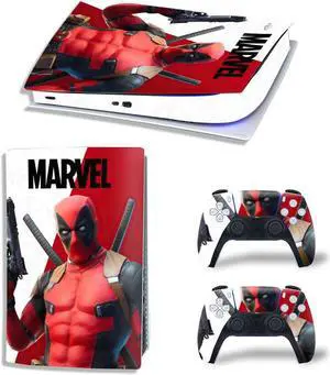 Deadpool PS5 Digital Edition Skin Sticker Decal for PS5Console and 2 Controllers PS5 Skin Sticker Vinyl(TN-PS5Digital-4801)