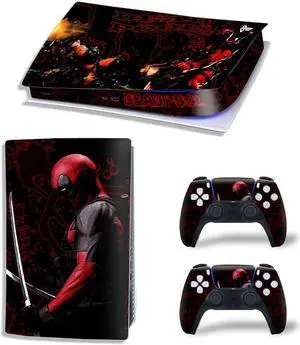 Deadpool PS5 Digital Edition Skin Sticker Decal for PS5Console and 2 Controllers PS5 Skin Sticker Vinyl(TN-PS5Digital-4808)
