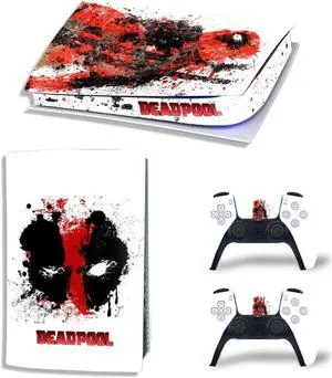 Deadpool PS5 Digital Edition Skin Sticker Decal for PS5Console and 2 Controllers PS5 Skin Sticker Vinyl(TN-PS5Digital-4807)