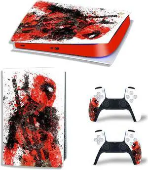 Deadpool PS5 Digital Edition Skin Sticker Decal for PS5Console and 2 Controllers PS5 Skin Sticker Vinyl(TN-PS5Digital-4809)
