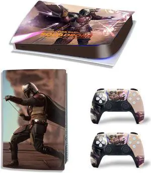 Star Wars PS5 Digital Edition Skin Sticker Decal for PS5Console and 2 Controllers PS5 Skin Sticker Vinyl Film(TN-PS5Digital-4707)