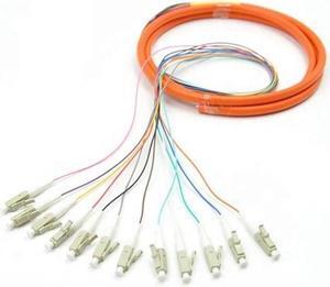 Multi mode OM1 12 core Pigtail LC Fiber Optical Pigtail