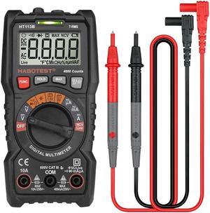 Transistor Tester Multimeter Digital Professional True RMS 600V 10A AC DC Ohm Capacitance Diode Continuity Meter HT113B