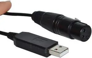 FT232RL USB TO RS485 3PIN 3P DMX512 DMX 512 XLR FEMALE CONVERTER CABLE FOR FREESTYLER STAGE LIGHTNING CONTROLLER KABLE (Color C)
Cable length:(1.8M)