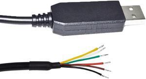 FT232RL CHIP USB TO 4 CORE 4PIN 4P WE WIRE END OPEN RS485 CONVERTER SERIAL CABLE COMPATIBLE USB-RS485-WE-1800-BT (Black USB Case)
Cable length:(3M)