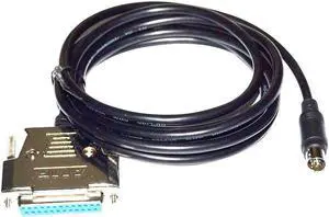 D-SUB 25 PIN DB25 FEMALE TO MINI DIN 8PIN MALE ADAPTER PROGRAMMING FX-20P-CADP CABLE FOR FX0/FX2N/FX1N SERIES Cable length:5M