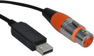 COLORFUL RS485 DMX512 TO USB 3PIN 3P DMX 512 XLR FEMALE CONVERTER CABLE FOR FREESTYLER QLC STAGE LIGHTNING CONTROLLER KABLE Cable length:(1.8M)