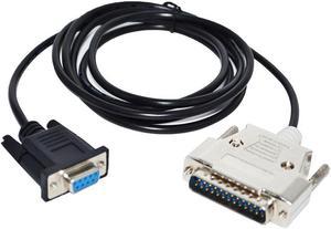 RS232 D-SUB 9PIN DB9 FEMALE TO D-SUB 25PIN DB25 MALE ADAPTER NULL-MODEM SERIAL CABLE FULL HANDSHAKING FOR AMIGA EXPLORER TO PC Cable length:(1.8M)