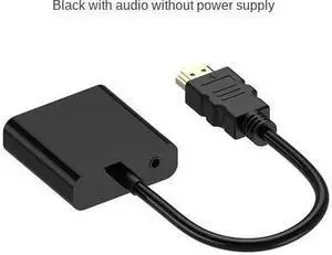 HDMI-compatible To VGA Switch Adapter Audio Power Supply HD 1080P for Laptop PC Monitor TV Projector Cable Converter(black (with audio))