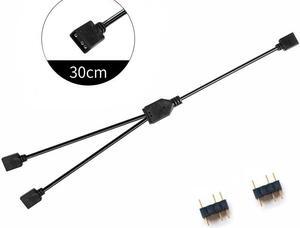 ARGB 5V 3Pin Extension Cable Adapter 30cm 1 To 1 2 3 4 5 12v 4pin RGB Splitter Cable(5V 1 to 2)(12V)